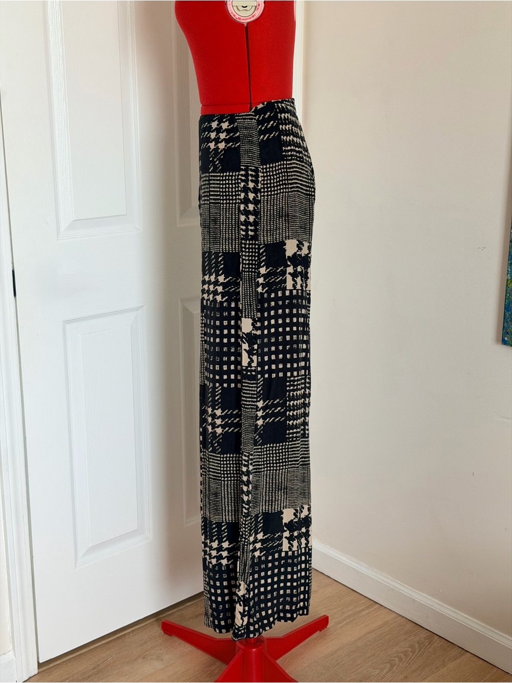 $285 Vintage Winter Kate Silk Wide Leg Pants Culottes High Rise S Tall Palazzo - Picture 4 of 12